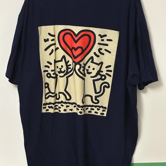 Keith Haring Look alike design Dark Blue T-Shirt (back graphic), Size XXXL - Picture 4 of 5